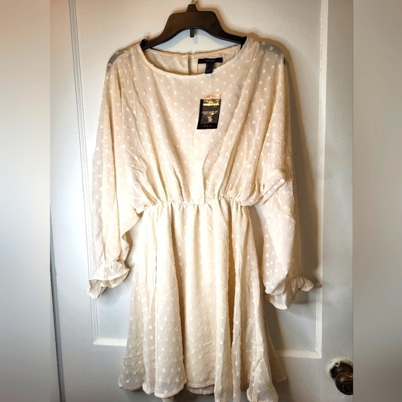 NWT Forever 21 Swiss Dot Cream/off white Small dress - Picture 8 of 11
